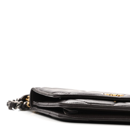 Chanel Lambskin Quilted Chanel 19 Wallet On Chain WOC Dark Brown 10 of 12