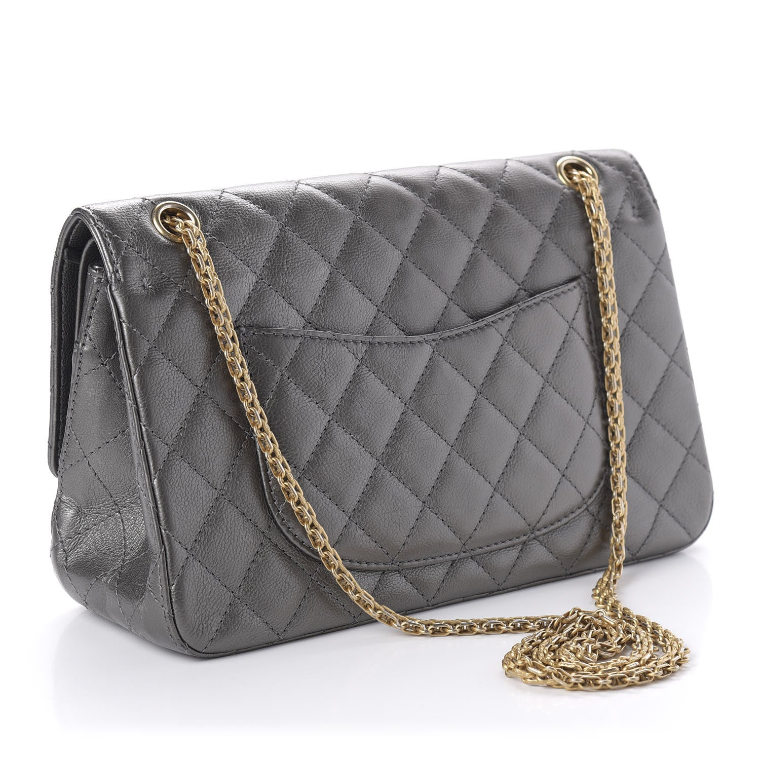 Chanel Metallic Calfskin Quilted 2.55 Reissue 226 Flap Charcoal 4 of 13