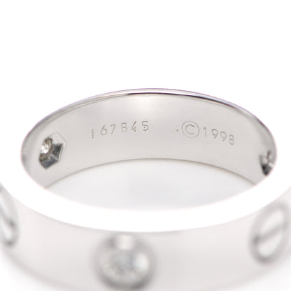 Cartier 18K White Gold 3 Diamond 5.5mm LOVE Ring 52 6 5 of 6