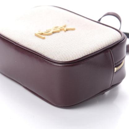 Saint Laurent Calfskin Canvas Monogram Lou Belt Bag Natural Dark Legion Red 7 of 9