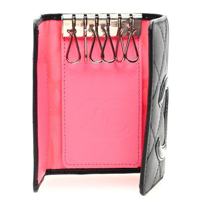 Chanel Calfskin Quilted Cambon 6 Key Holder Black 5 of 8