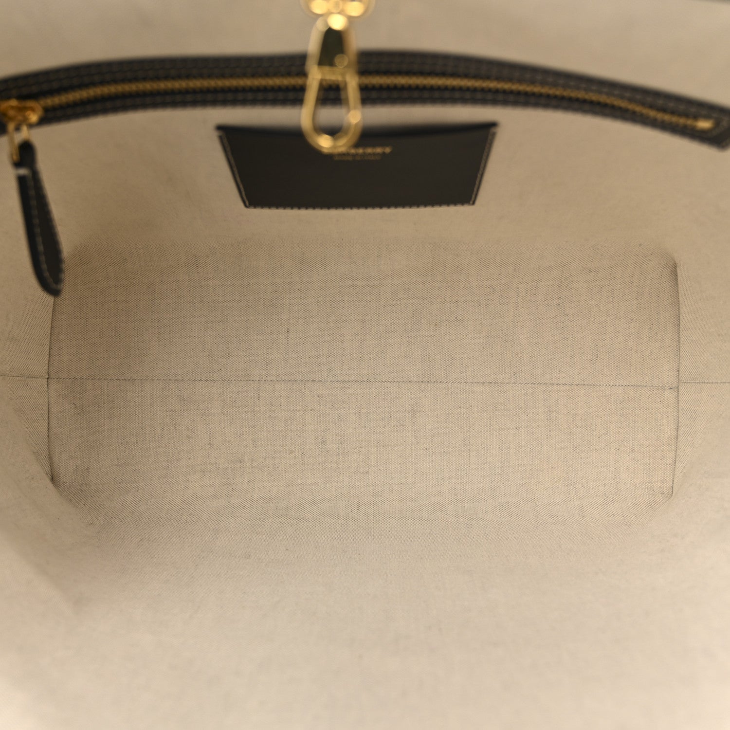Burberry Calfskin Monogram Motif TB Medium Soft Tote Black 5 of 12