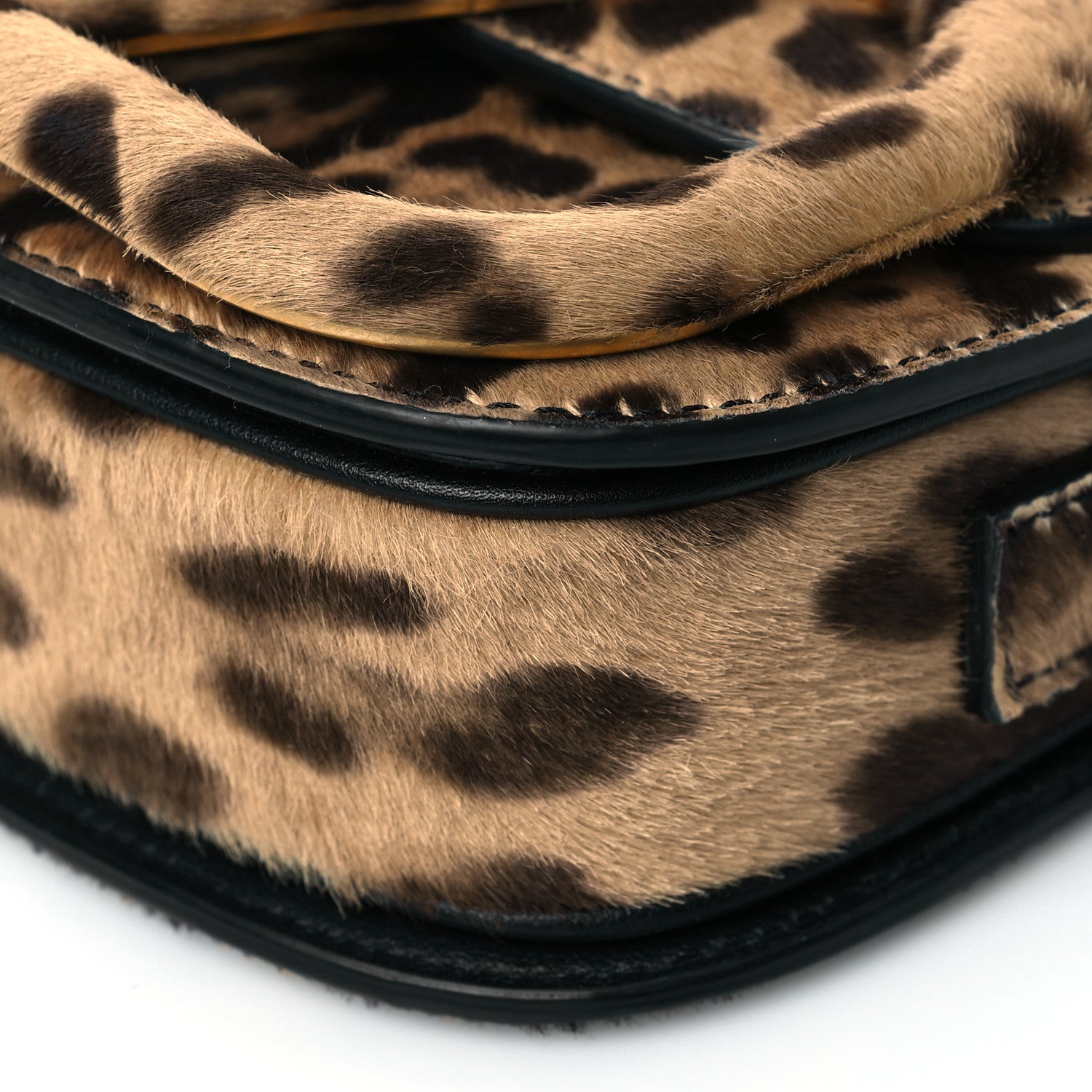 Valentino Garavani Calf Hair Leopard Print Small Supervee Crossbody Bag Black Marrone 8 of 8