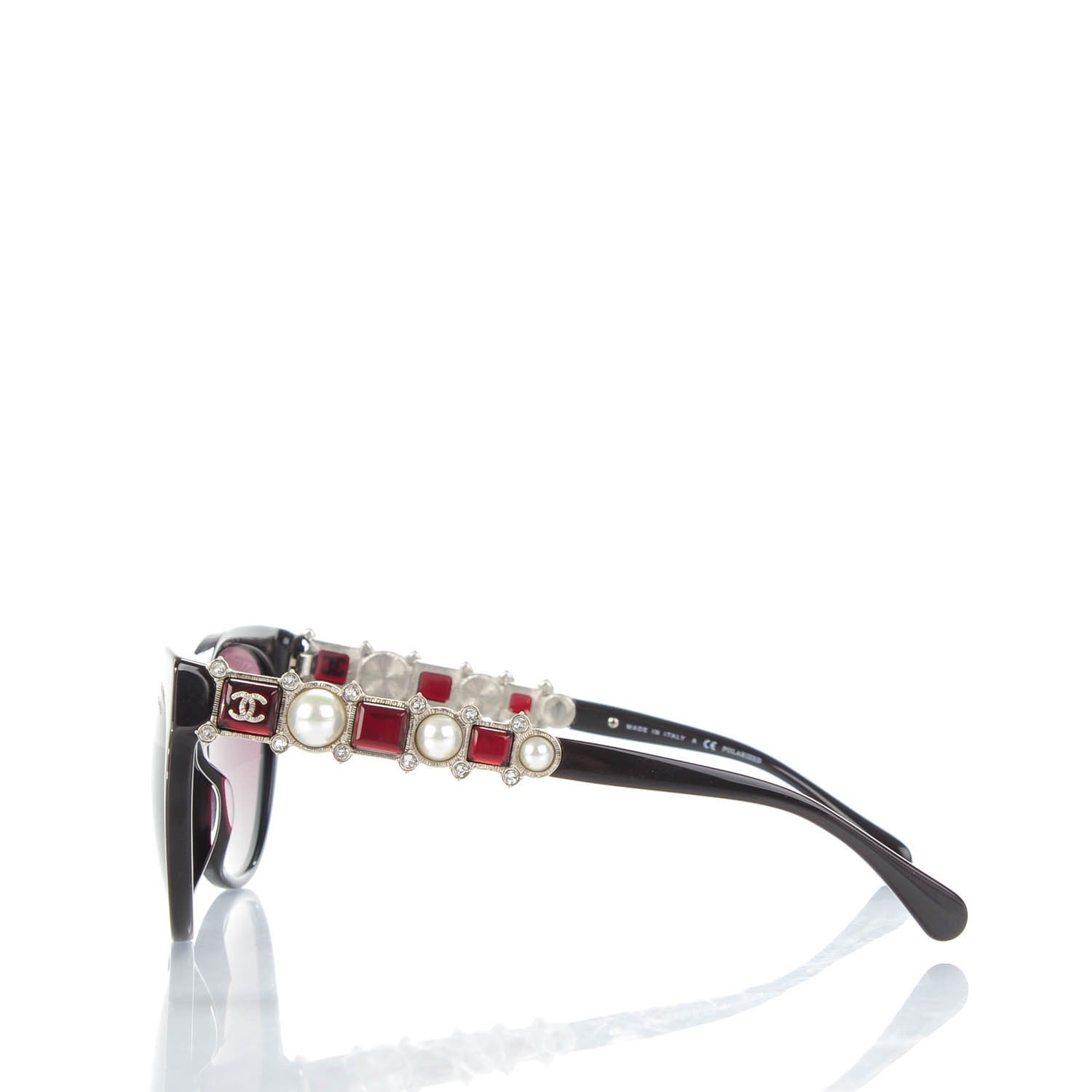 Chanel Crystal Pearl Cat Eye Sunglasses 5336-H-B Brown 2 of 6