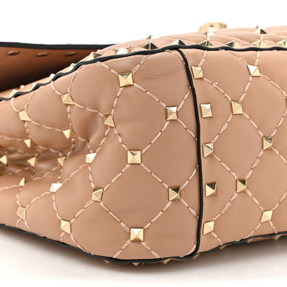 Valentino Garavani Nappa Large Rockstud Spike Shoulder Bag Soft Noisette 9 of 13