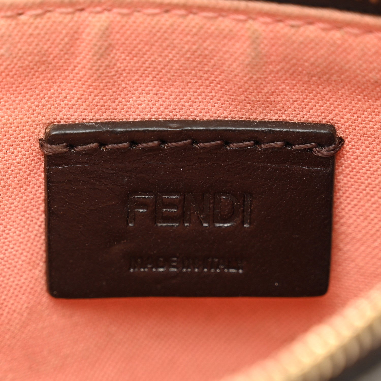 Fendi Zucca Spalmati Umbrella Print Coin Pouch Key Case Tobacco 6 of 9