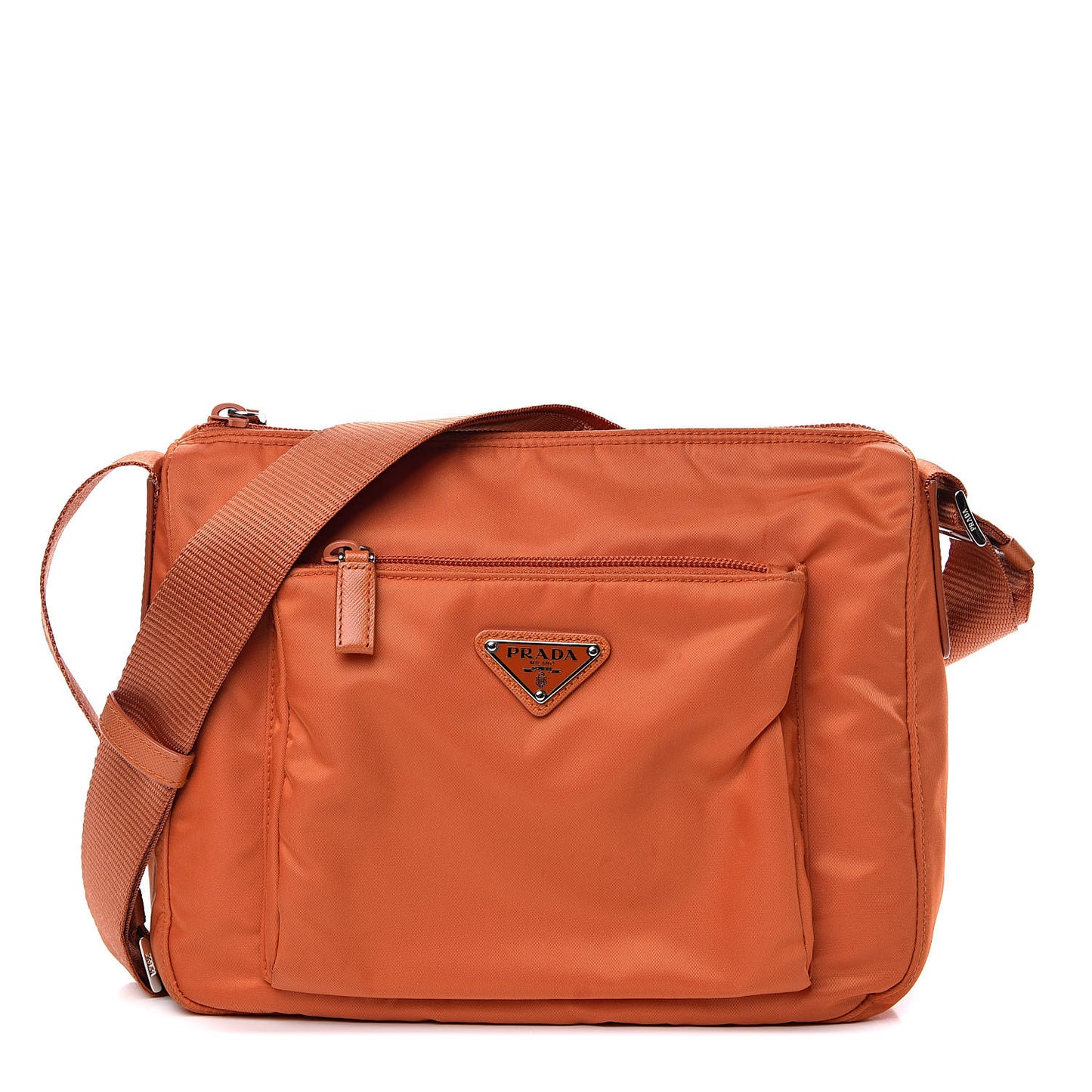Nylon Vela Flat Messenger Bag Papaya