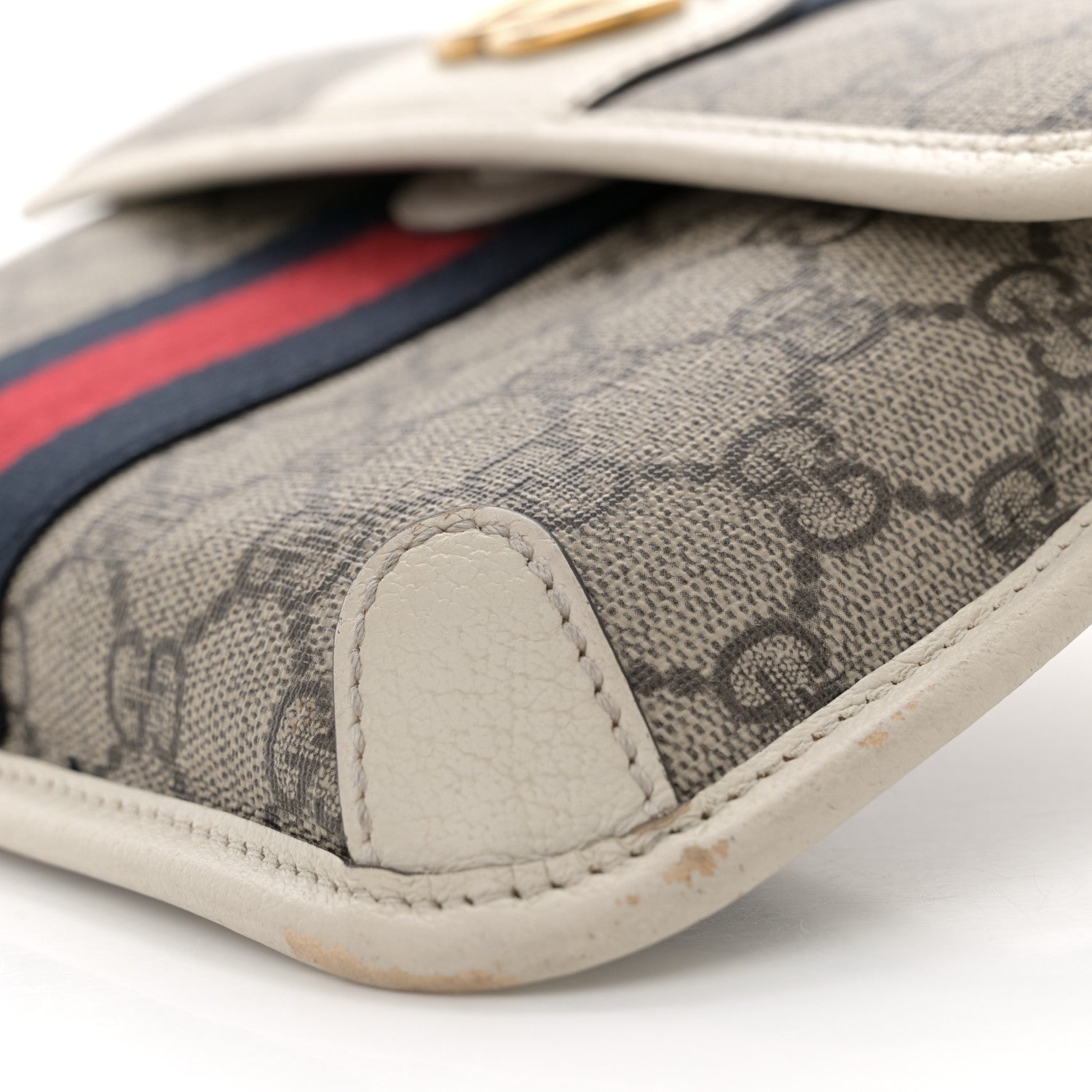 Gucci GG Supreme Monogram Web Small Ophidia Belt Bag 90 36 Beige Ebony White 10 of 13
