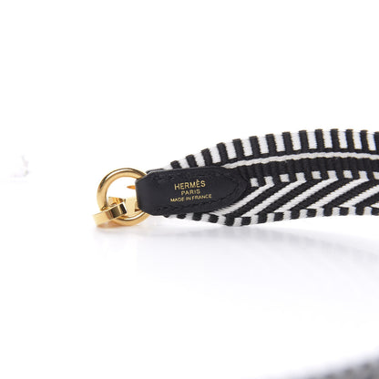 Hermes Toile Swift 25mm Sangle Cavale Shoulder Strap Black Ecru 3 of 5