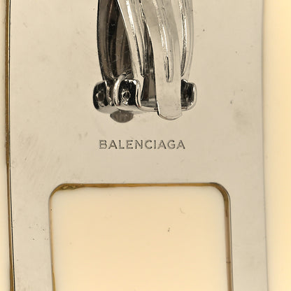 Balenciaga Resin Crystal Clip On Earrings White 4 of 4