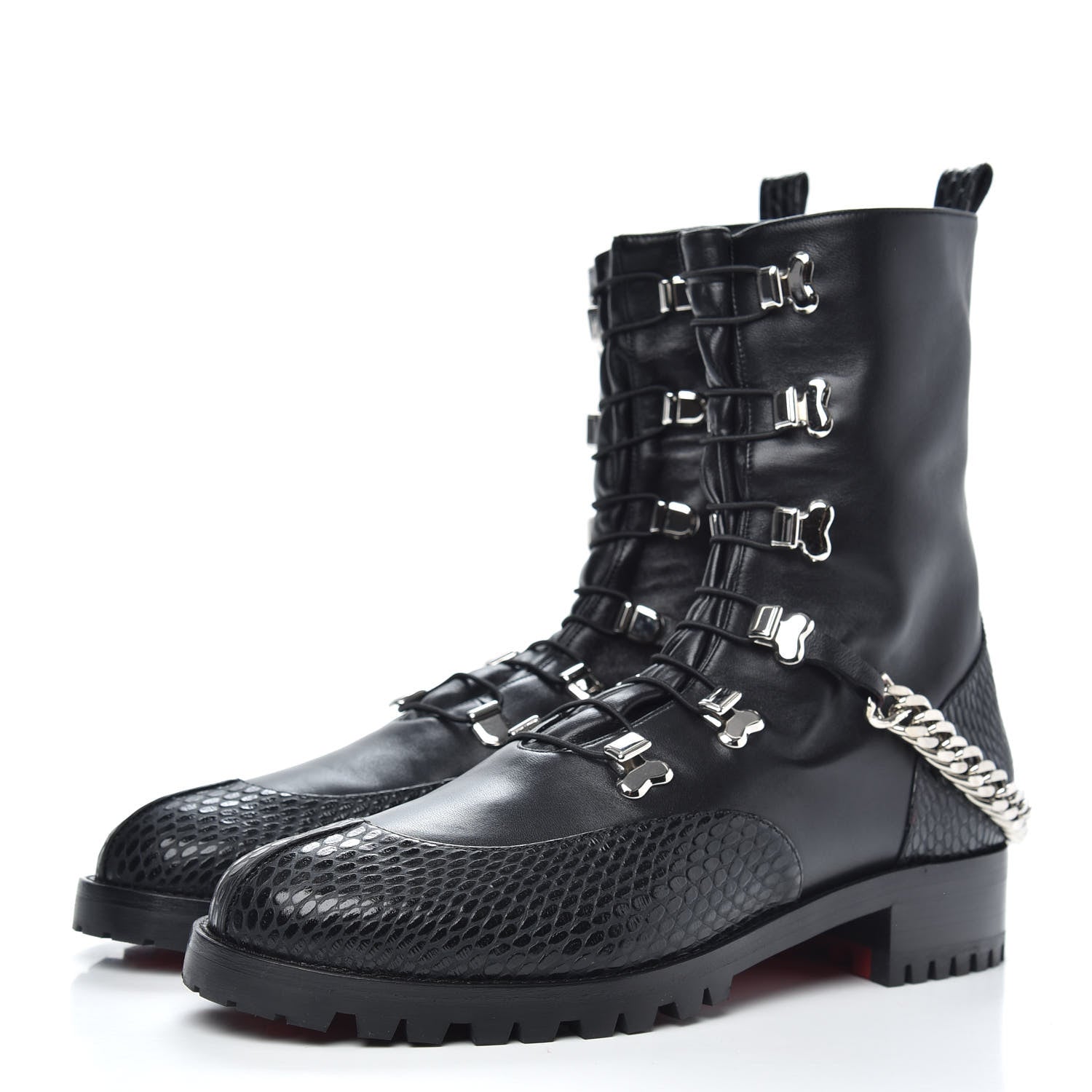 Christian Louboutin Calfskin Horse Guarda Flat Boot 40 Black 3 of 7