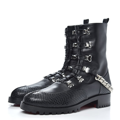 Christian Louboutin Calfskin Horse Guarda Flat Boot 40 Black 3 of 7