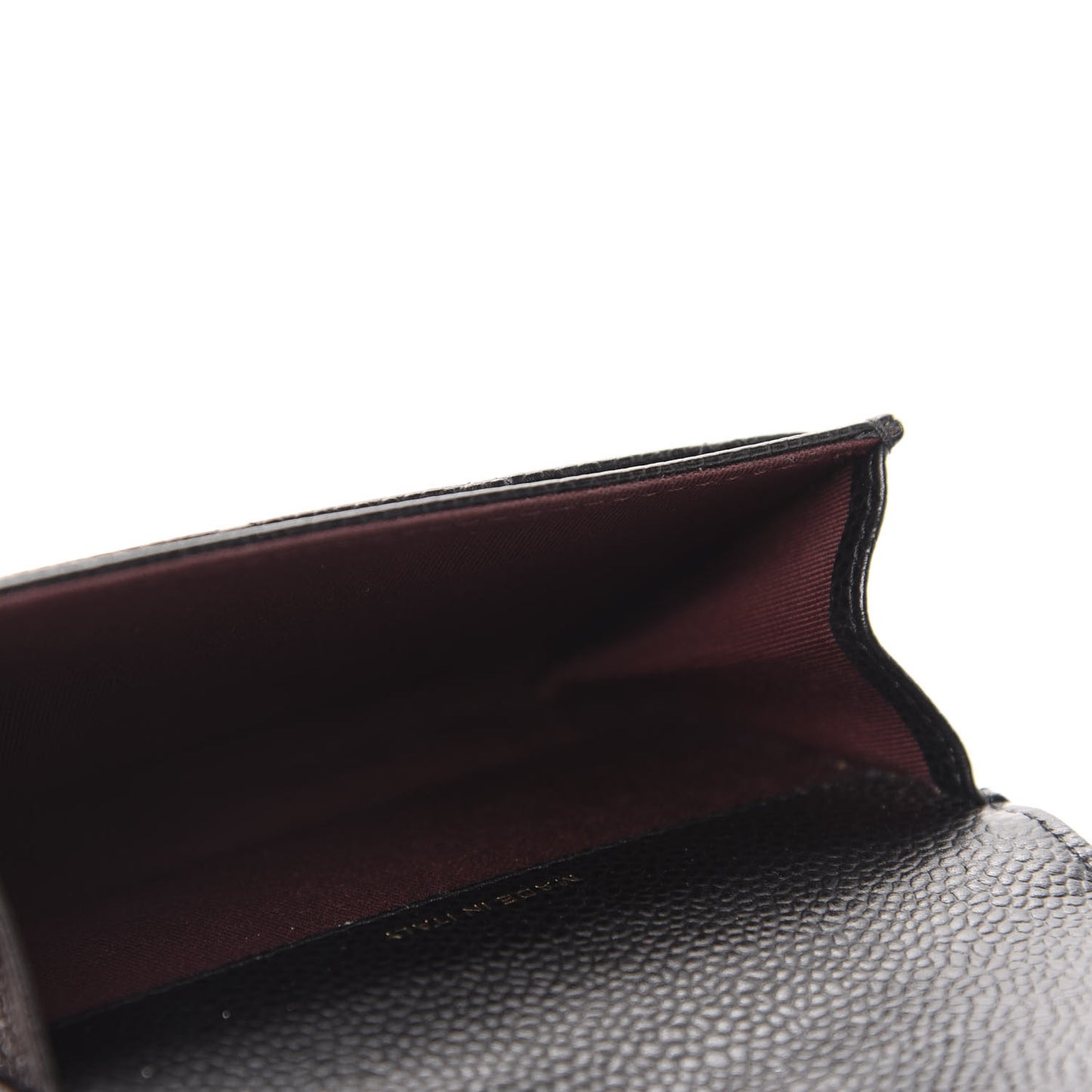 Caviar Quilted Flap Card Holder Wallet Black