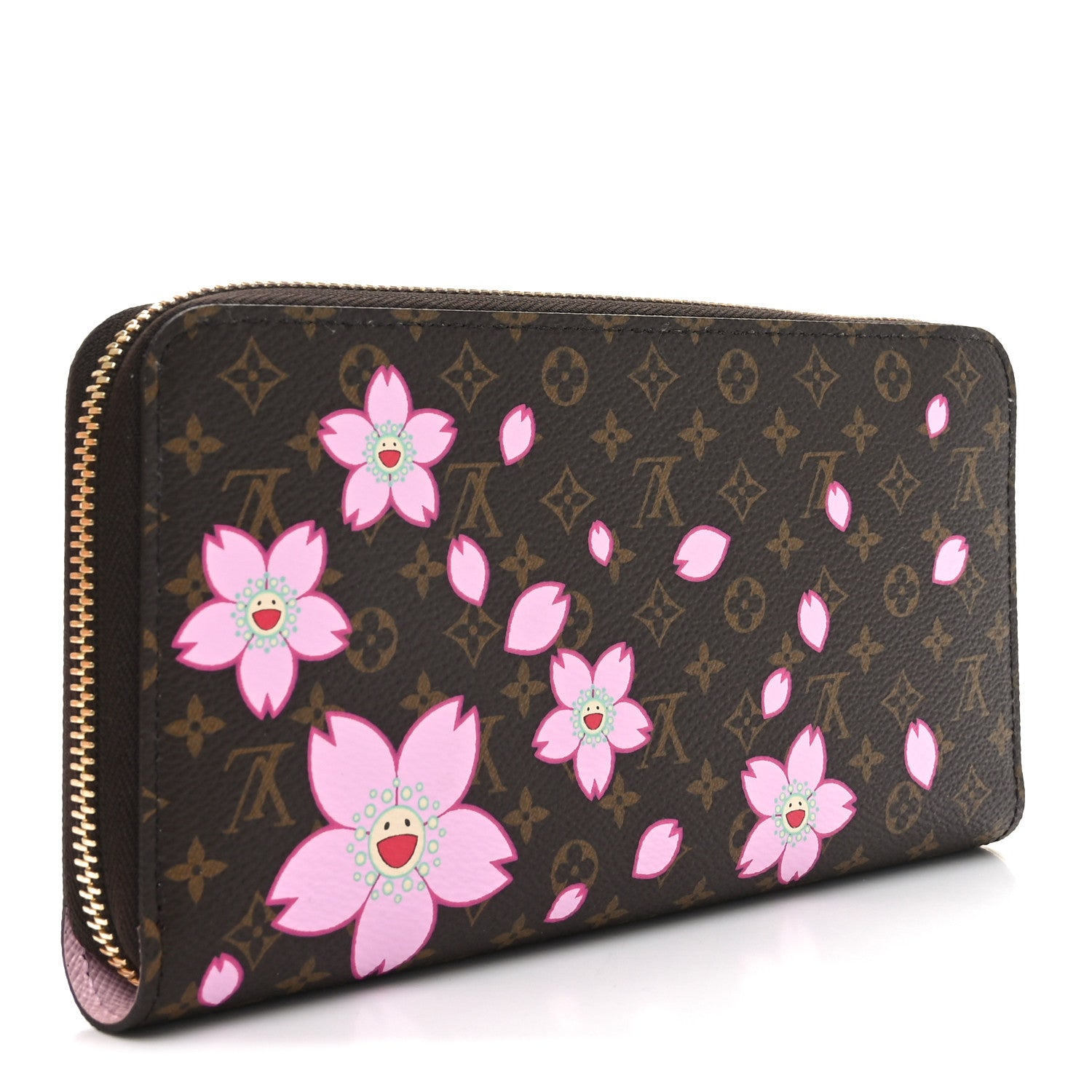 Louis Vuitton LV X TM Monogram Cherry Blossom Zippy Wallet Sakura Brown 3 of 7