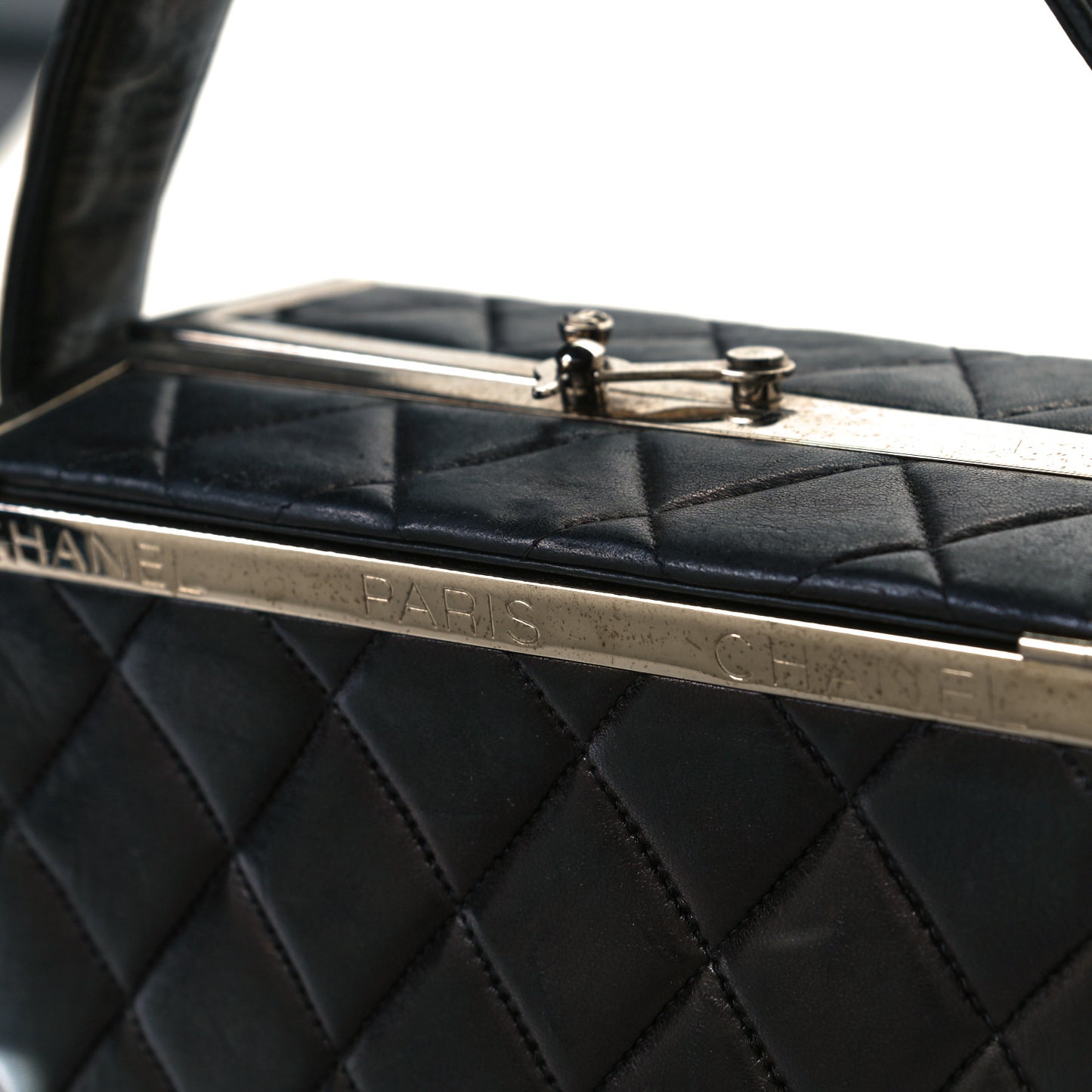 Lambskin Quilted Box Bag Black