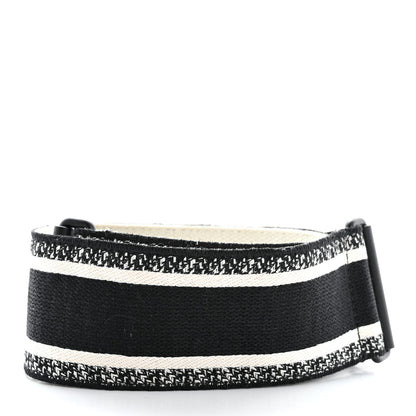 Christian Dior Canvas Embroidered Shoulder Strap Black Ultramatte 2 of 5