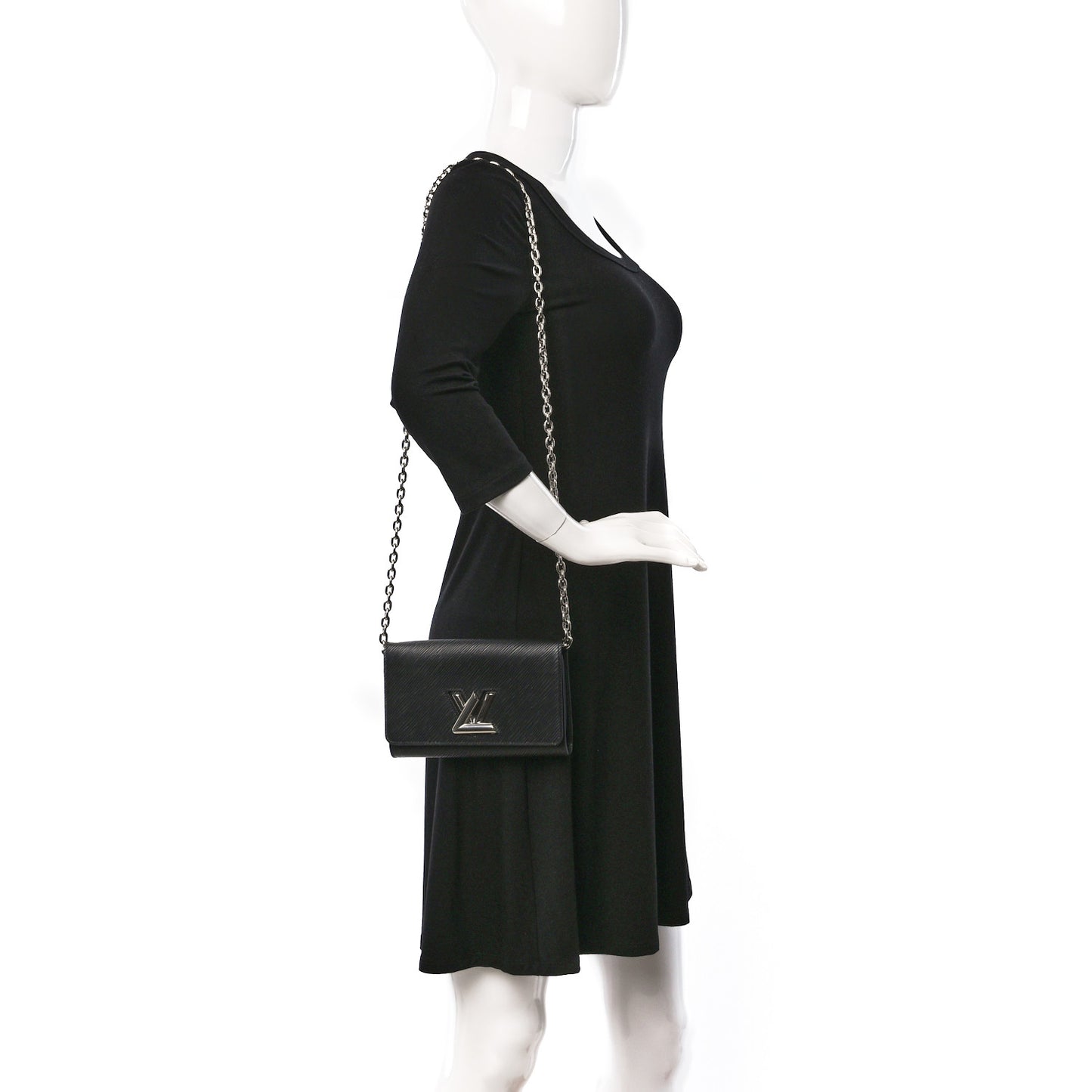 Epi Twist Chain Wallet Black