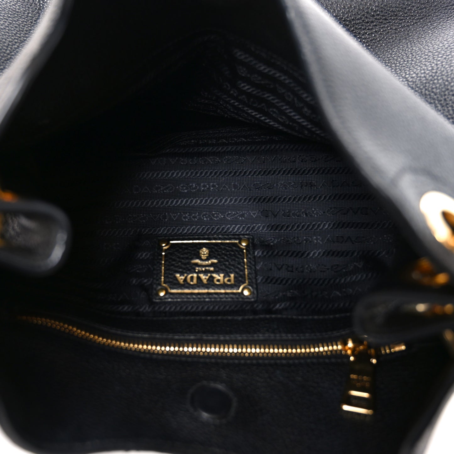 Vitello Phenix Embossed Logo Hobo Black