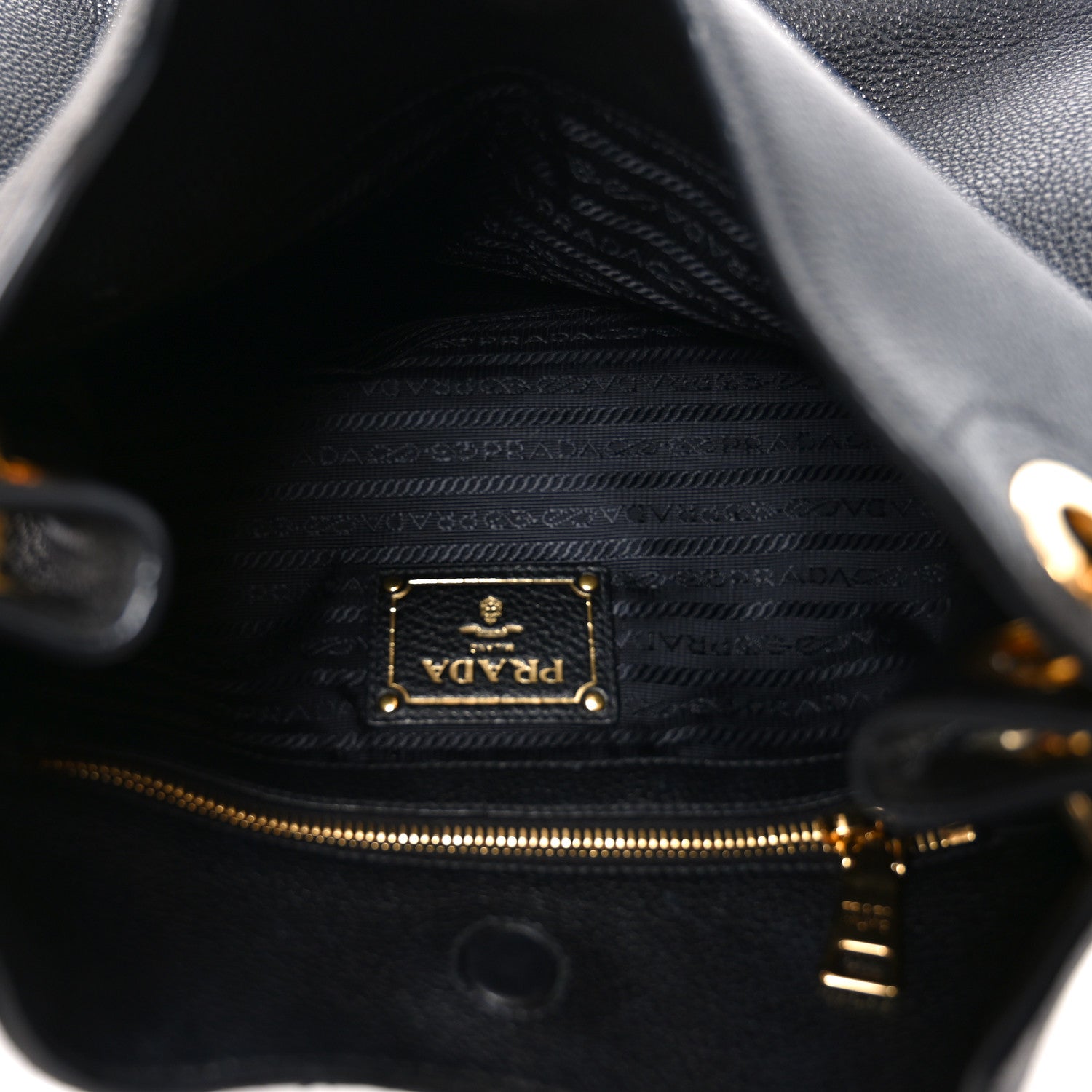Prada Vitello Phenix Embossed Logo Hobo Black 5 of 9