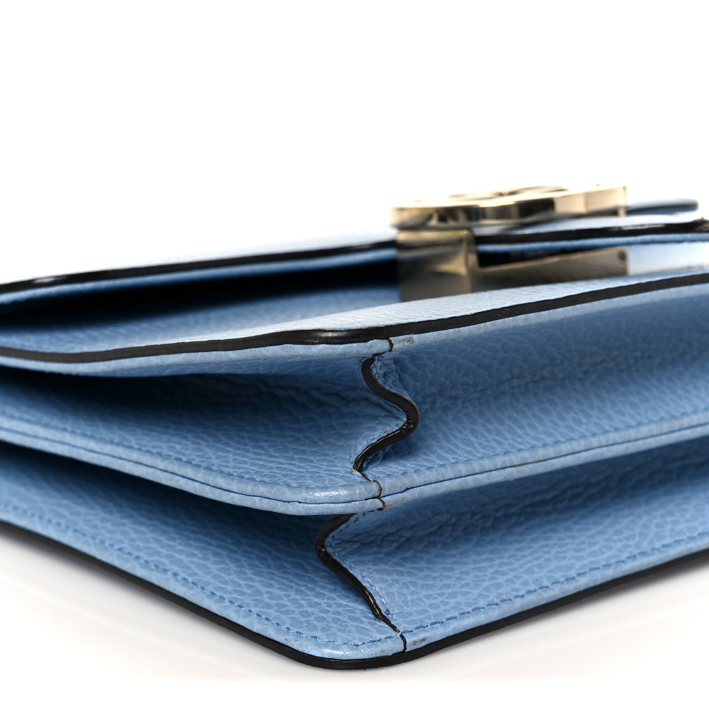 Dollar Calfskin Small Interlocking G Shoulder Bag Mineral Blue