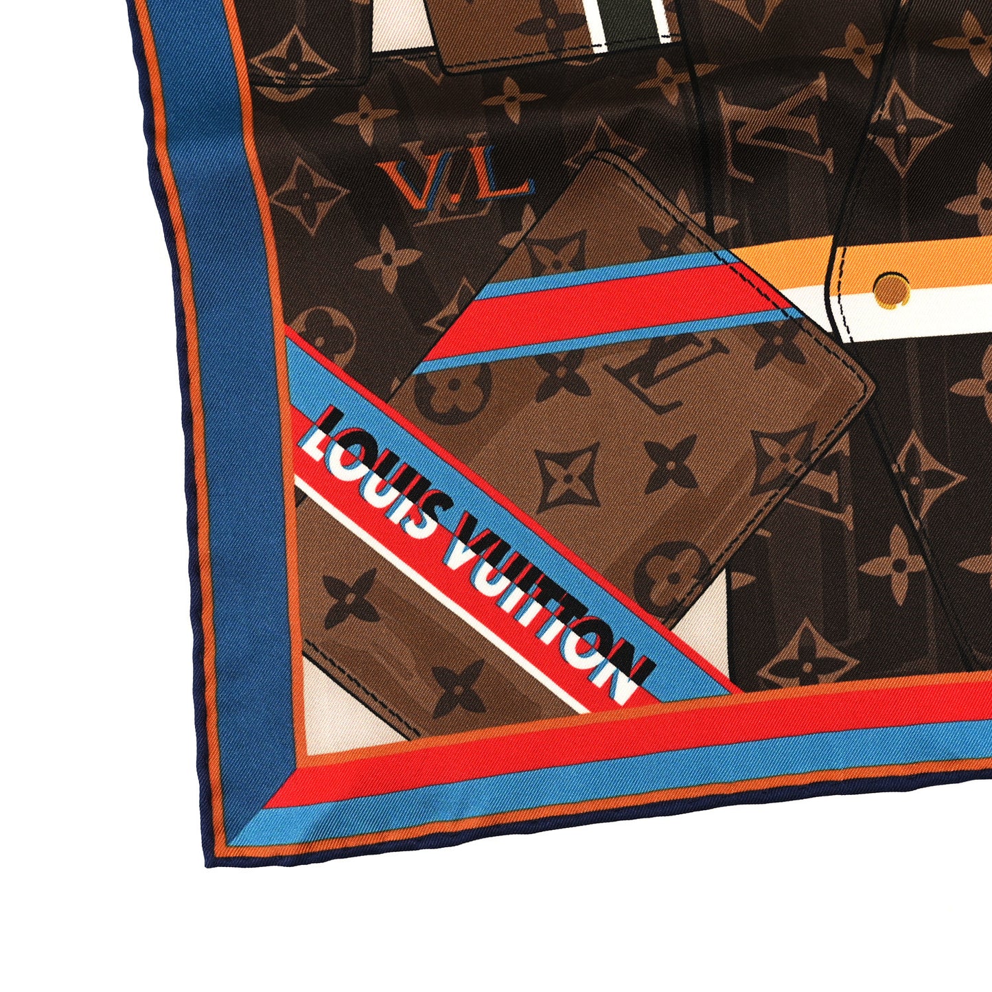 Silk Monogram Personally LV Square Square Scarf 70 Brown