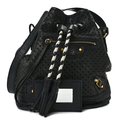 Balenciaga Agneau Classic Gold Hardware Perforated Cross Mini Pampille Black 1 of 11