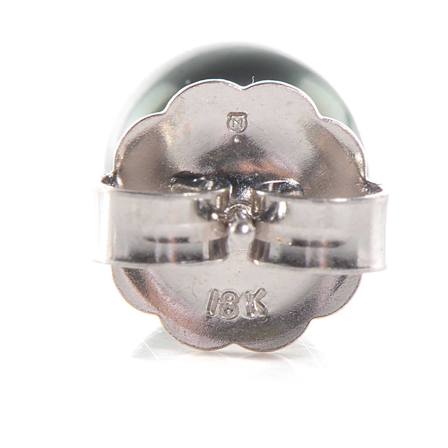 Mikimoto 18K White Gold Black South Sea Pearl 9mm Stud Earrings 4 of 4