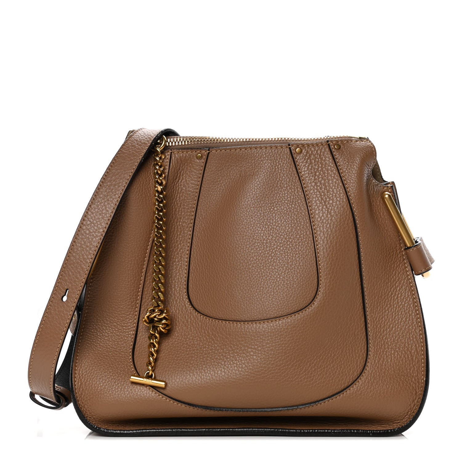Chloe Grained Calfskin Small Hayley Hobo Nut 1 of 15