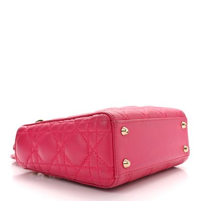 Christian Dior Lambskin Cannage Mini Lady Dior Fuchsia 4 of 11
