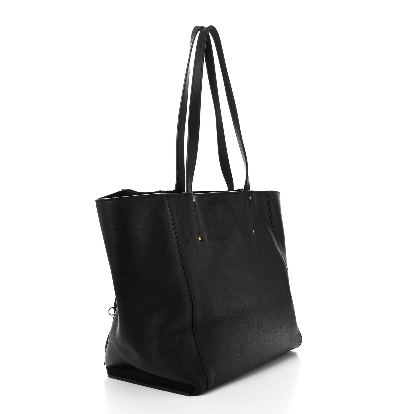 Smooth Calfskin Medium Milo Shopping Tote Black