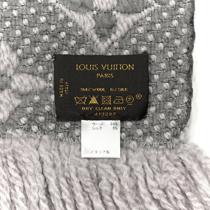 Louis Vuitton Wool Silk Logomania Scarf Pearl Grey 3 of 3