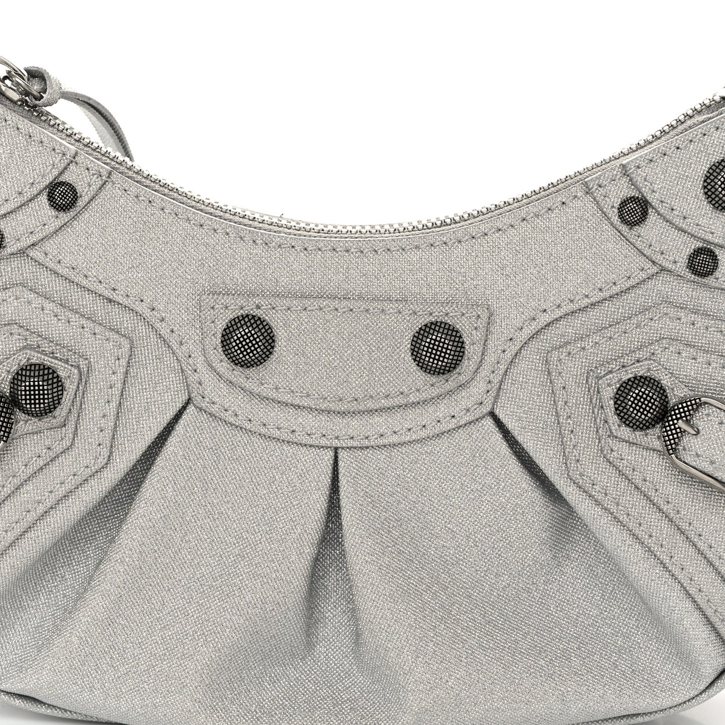 Sparkling Fabric Le Cagole Shoulder Bag XS Silver