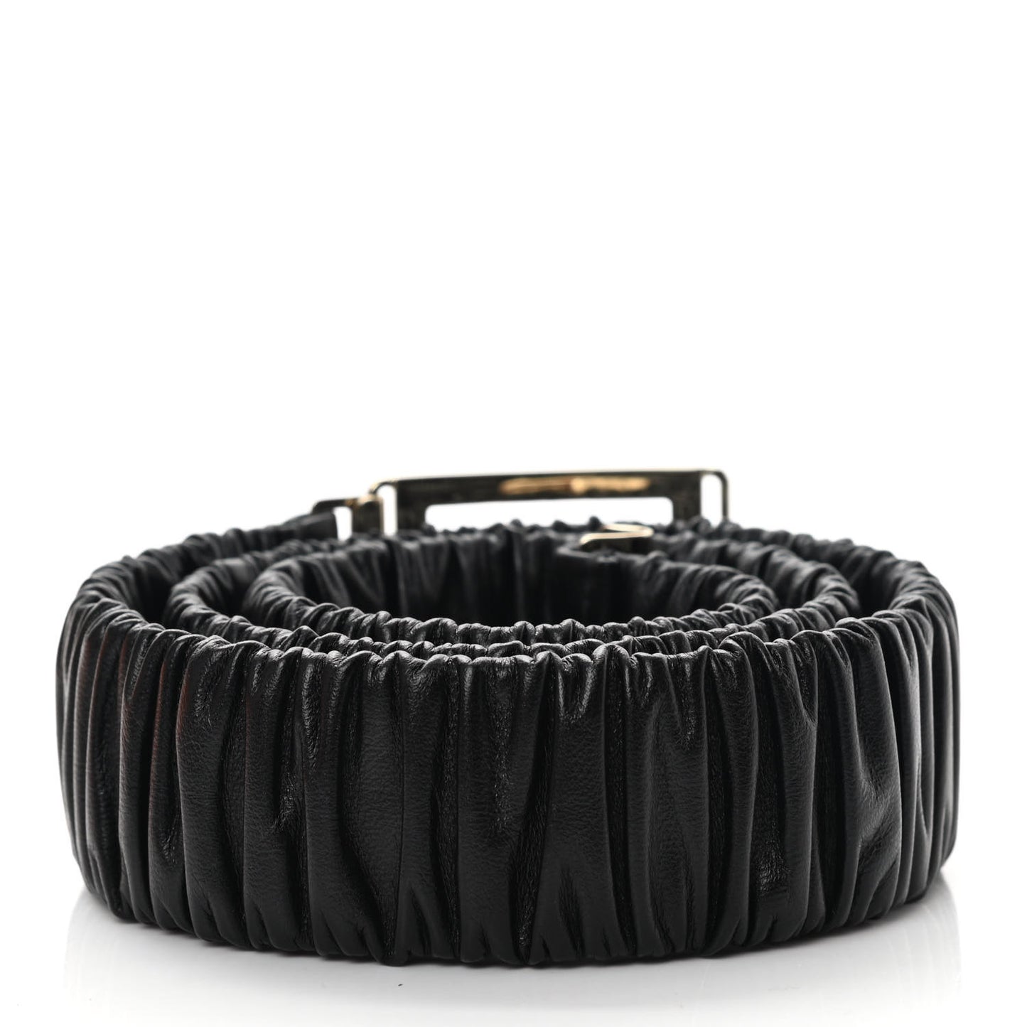 Lambskin Ruched CC Belt 95 38 Black