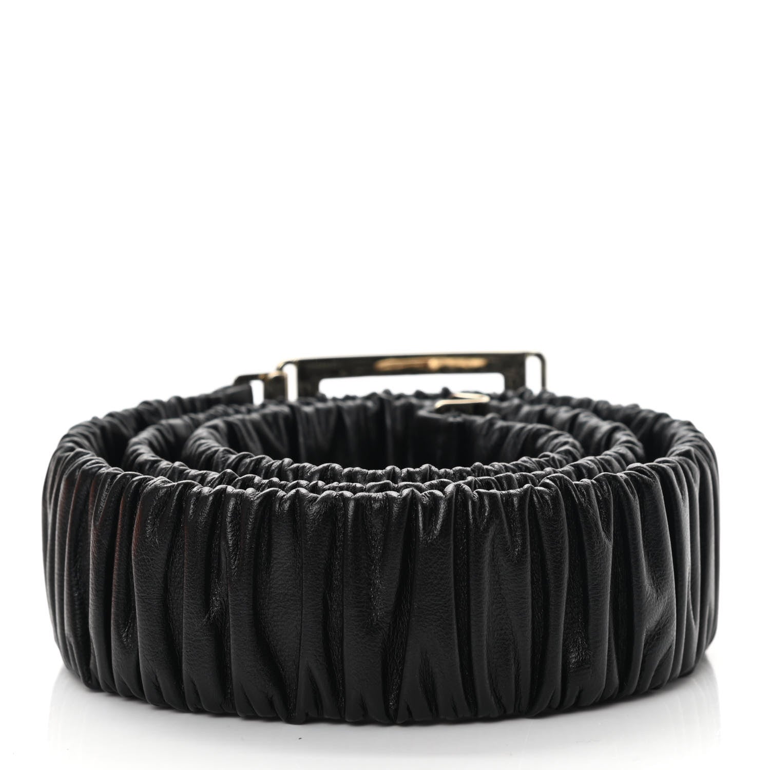 Chanel Lambskin Ruched CC Belt 95 38 Black 2 of 4