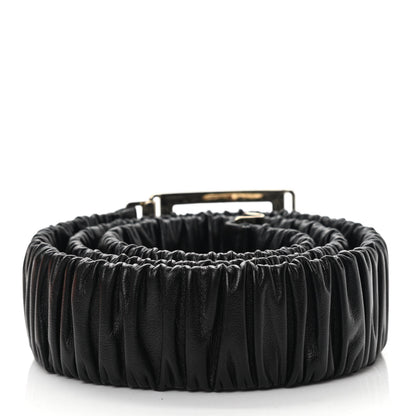 Chanel Lambskin Ruched CC Belt 95 38 Black 2 of 4