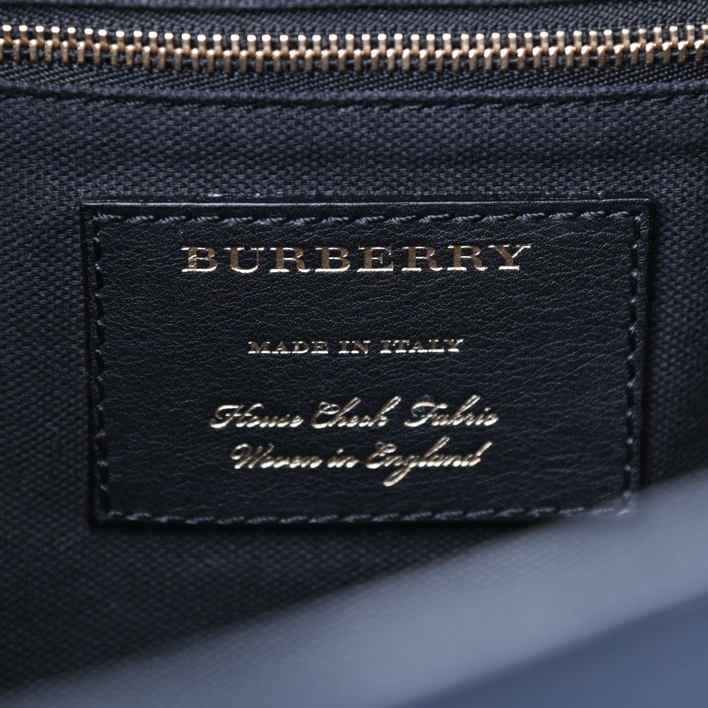 Grainy Calfskin House Check Large Banner Tote Midnight Blue