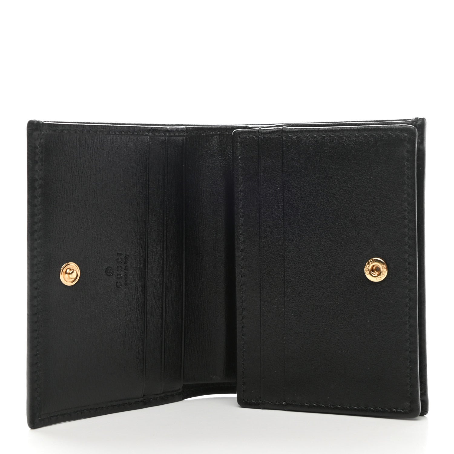 Gucci Boarded Plutone Calfskin Horsebit 1955 Card Case Wallet Black 5 of 8