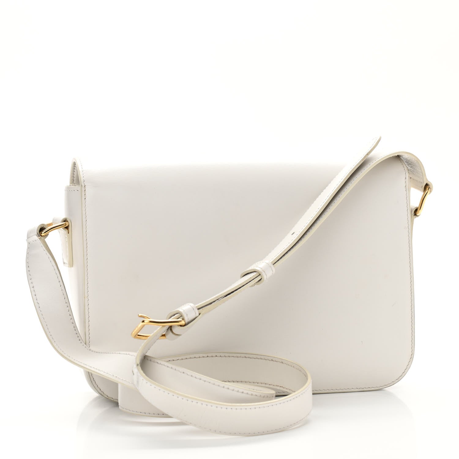 Celine Shiny Calfskin Medium Triomphe White 3 of 13