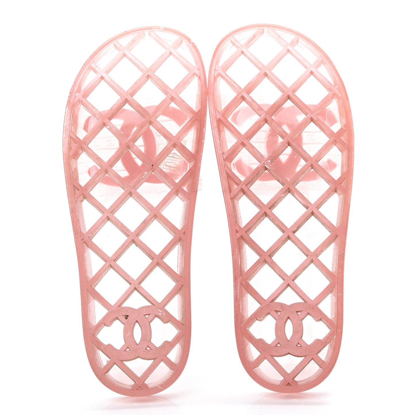 PVC Transparent CC Flat Slide Sandals 38 Pink