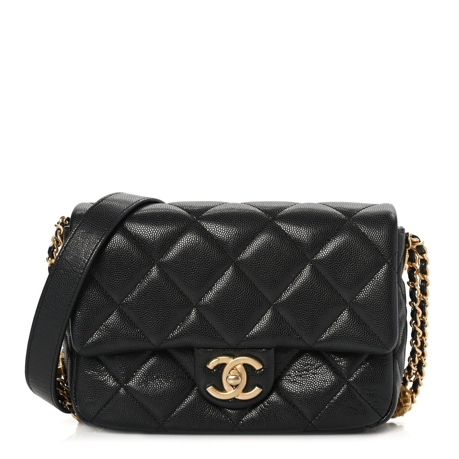 Chanel Caviar Quilted Small Twist Your Buttons Flap Black 1 of 9