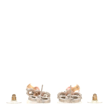 Chanel Metal Glass Crystal Strass CC Drop Earrings 3 of 4