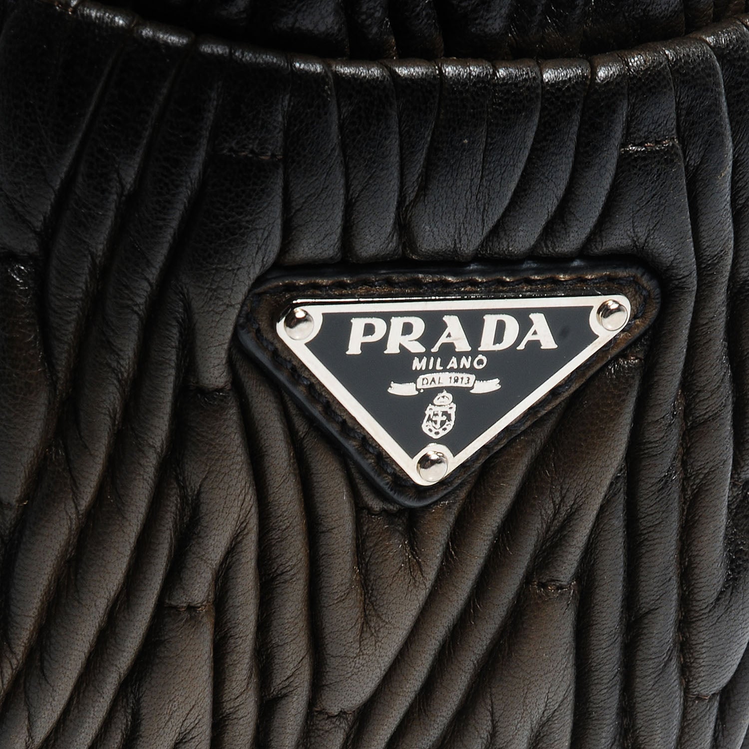 Prada Nappa Antic Chevron Hobo Militare 8 of 8