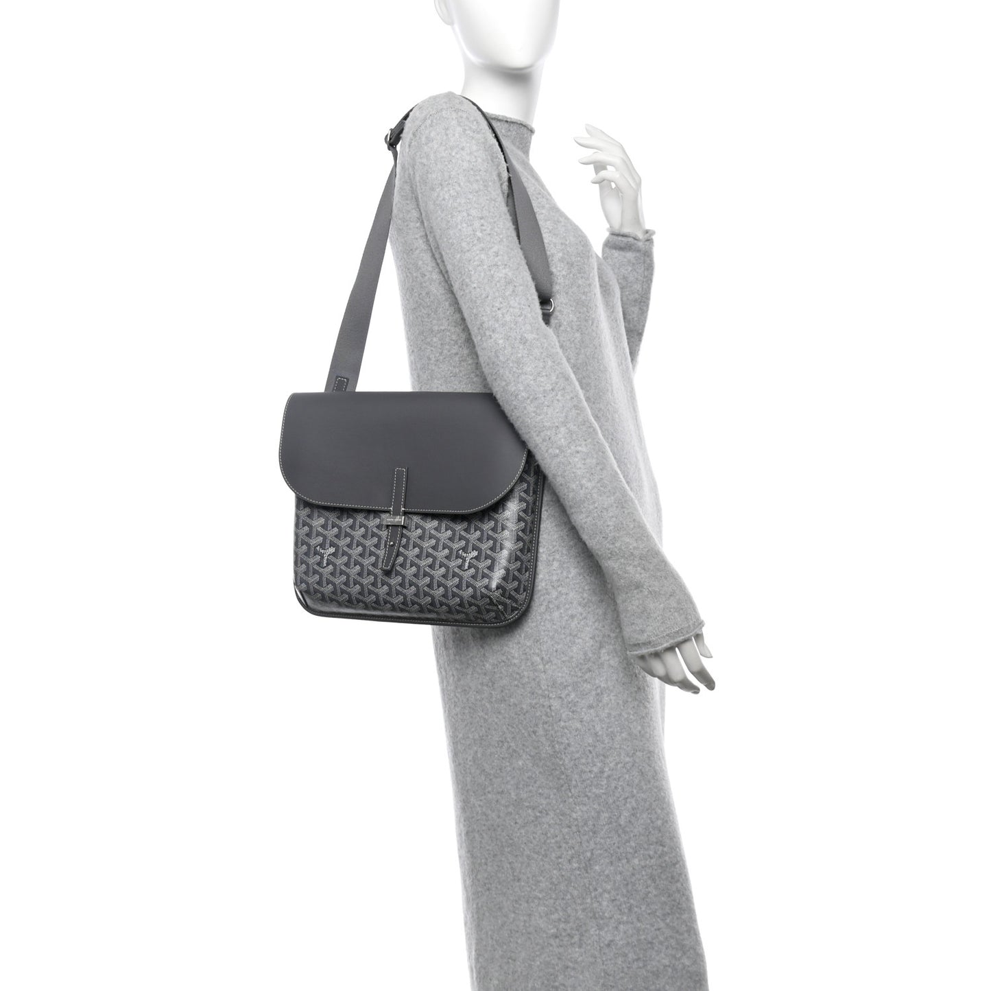 Goyardine Coursier Messenger Bag Gray