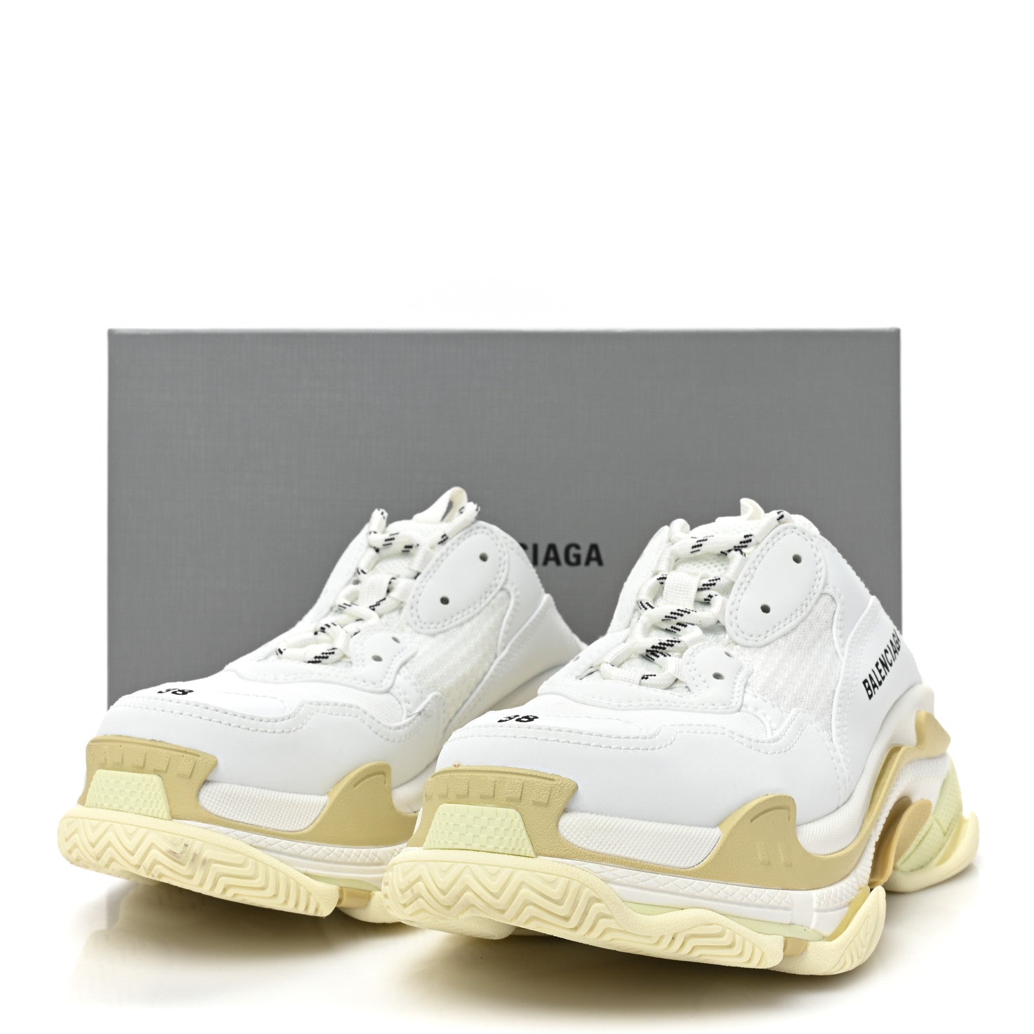 Balenciaga Fabric Mesh Clear Sole Womens Triple S Mule Sneakers 38 Beige 13 of 13