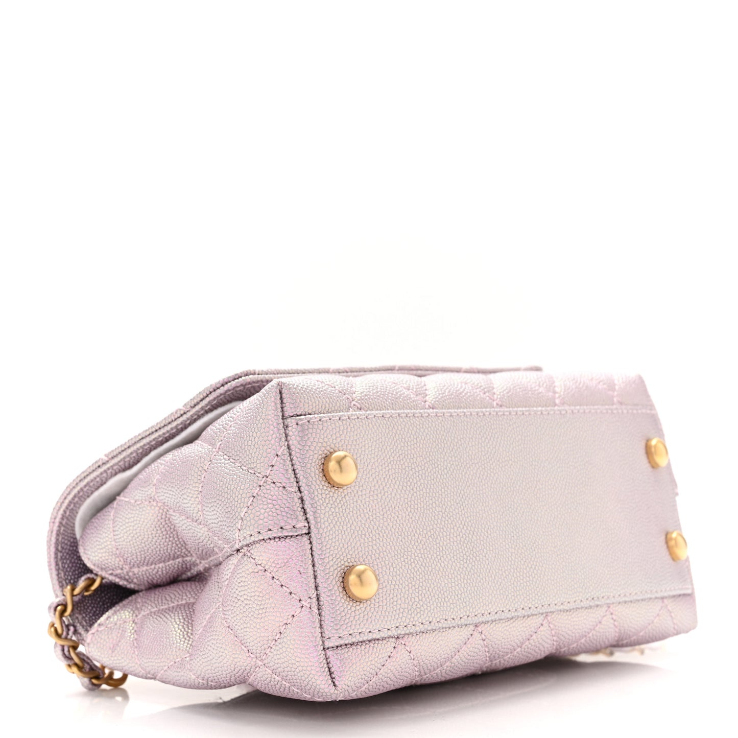 Metallic Caviar Quilted Extra Mini Coco Handle Flap Light Pink