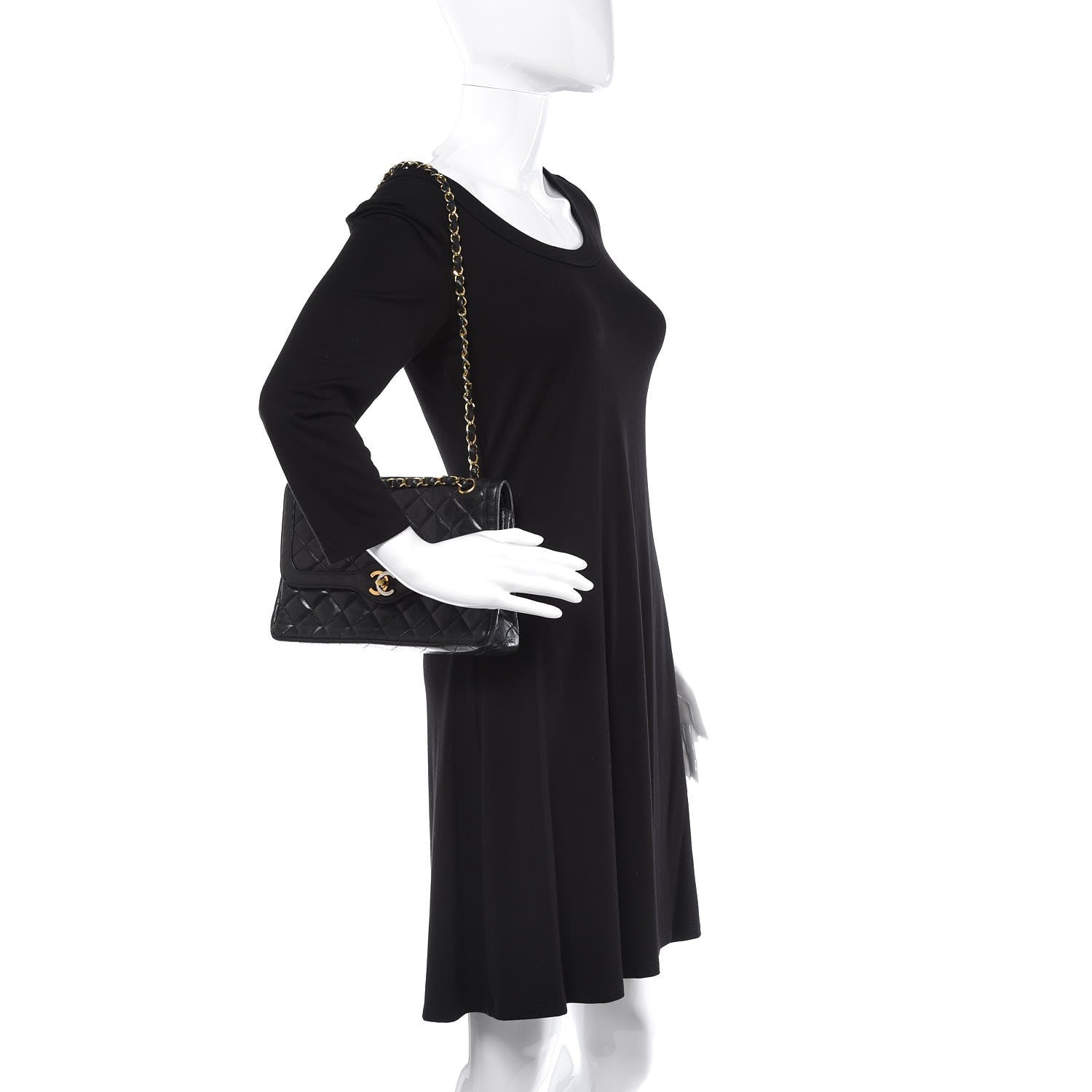 Chanel Lambskin Quilted Medium Double Flap Black 2 of 9