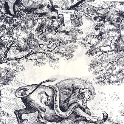 Christian Dior Silk Toile De Jouy Poncho Grey 3 of 3