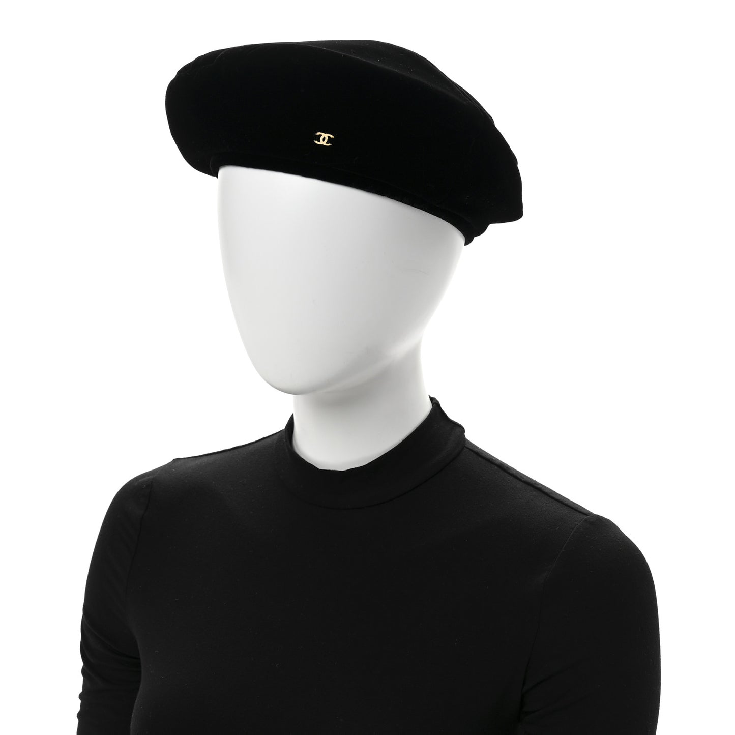 Velvet Beret Hat S Black