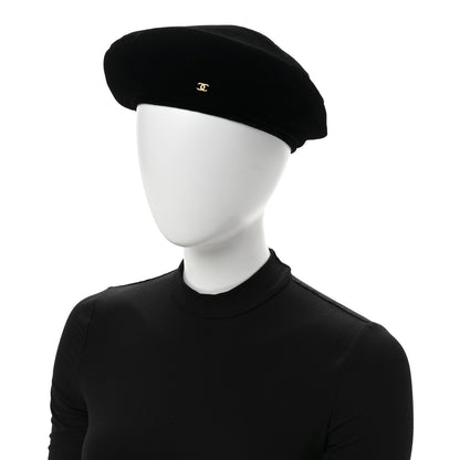 Chanel Velvet Beret Hat S Black 2 of 8