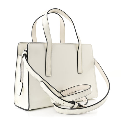Prada Spazzolato Mini Re-Edition 1995 Double Handle Handbag White 3 of 12